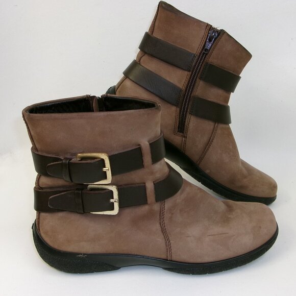 Hotter Nubuck Brown Ankle Boots Uptown US Size 8 Made in England - Picture 1 of 5